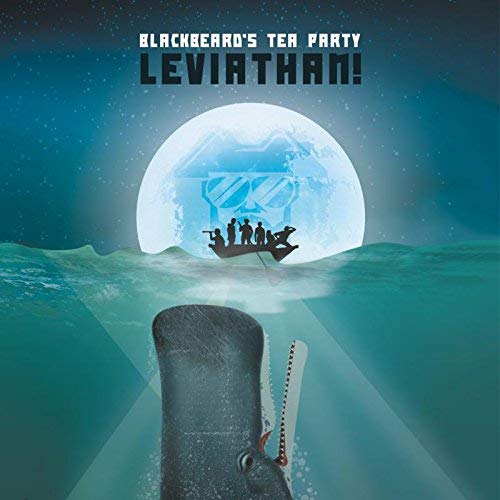 CD cover: silhouettes in a boat before a moon and whale.