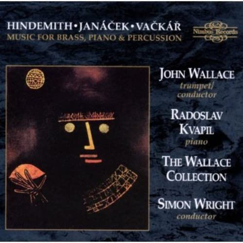 CD cover for Hindemith, Janáček, and Vačkář music with abstract art.