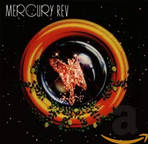 Mercury Rev album cover: orange halo, butterfly, and starry night sky.