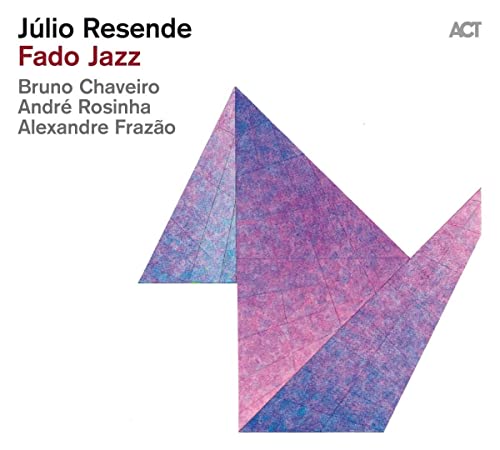 CD cover for “Julio Resende - Fado Jazz” with abstract pink and purple design.