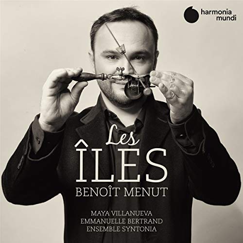 CD cover: Man with baroque wind instrument obscuring his face.