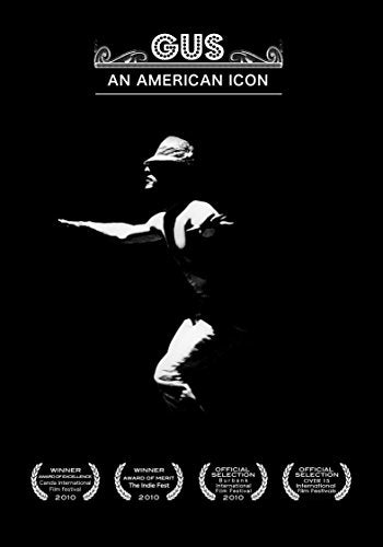 Black and white DVD cover for "Gus: An American Icon" featuring a man.