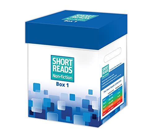Blue box set of "Short Reads Non-fiction Box 1" with colorful accents.