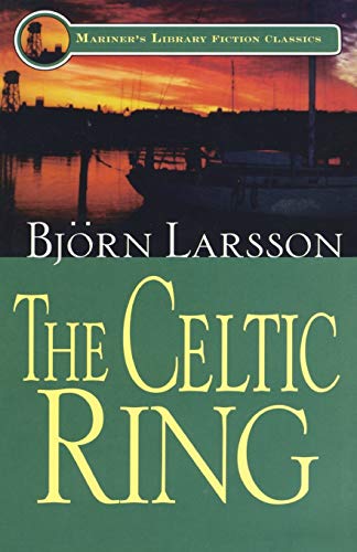 Book cover for “The Celtic Ring” by Björn Larsson, with a sunset scene.