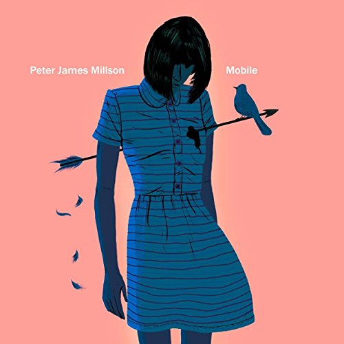 CD cover: woman with bird and arrow, blue tones, minimalist style.
