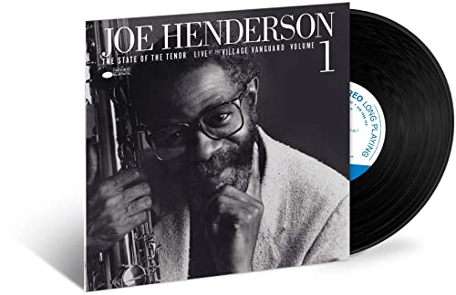 Joe Henderson album cover with a portrait and vinyl record beside it.