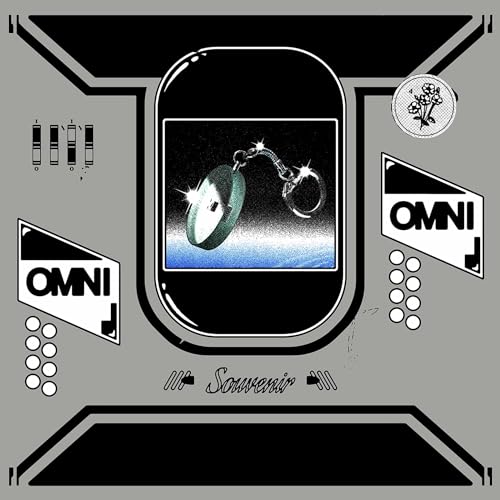 Album cover for “Omni - Souvenir” featuring a keychain and space imagery.