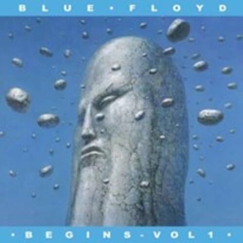Album cover: stone face with floating rocks, blue background, text.