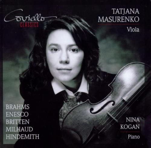 CD cover featuring violist Tatiana Masurenko and a viola.