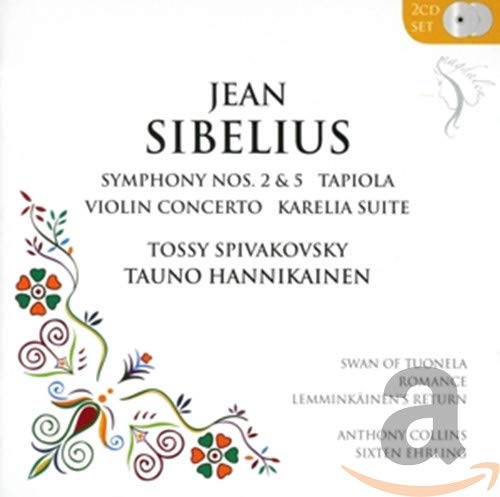CD cover for Jean Sibelius symphonies and violin concerto by Spivakovsky.