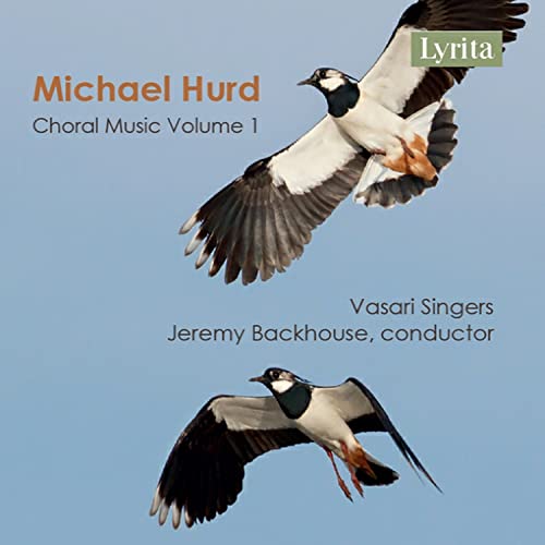 CD cover for Michael Hurd’s choral music featuring a skylark in flight.