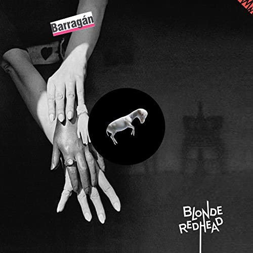 CD cover for Blonde Redhead’s “Barragán” featuring hands and a small animal.