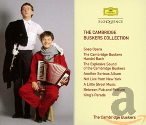 CD cover for “The Cambridge Buskers Collection” featuring two musicians.
