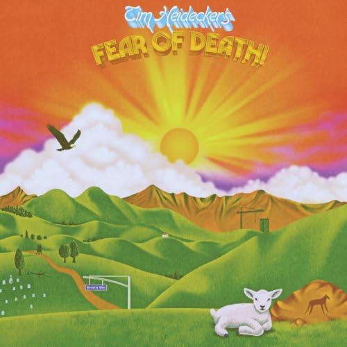 Album cover: landscape with sun, hills, animals, and text "Fear of Death".
