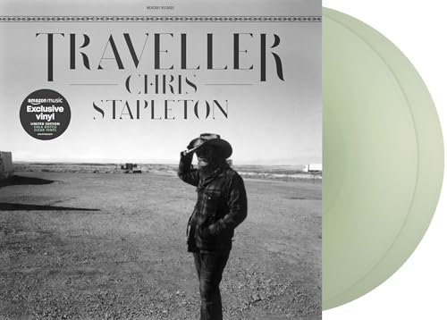 Chris Stapletonās āTravellerā vinyl album cover and a pale green record.