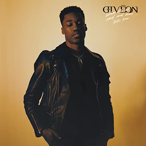 Giveon album cover: portrait of a man in a leather jacket.