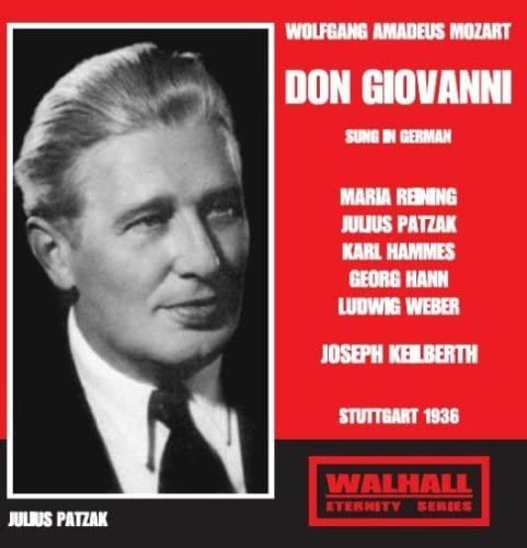 CD cover for Mozart’s Don Giovanni, featuring Julius Patzak’s portrait.