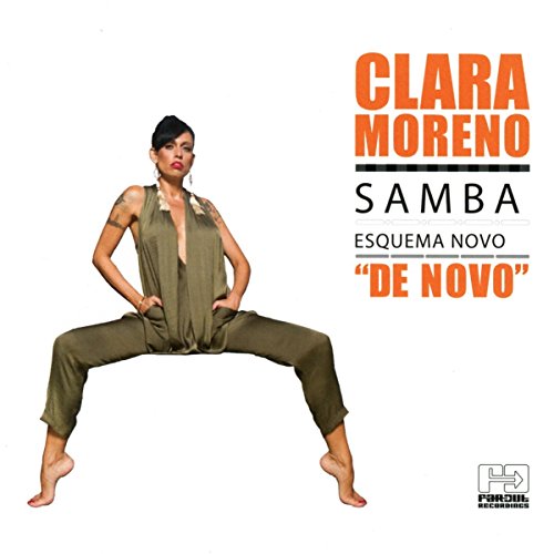 Clara Moreno album cover, woman in olive jumpsuit, white background.