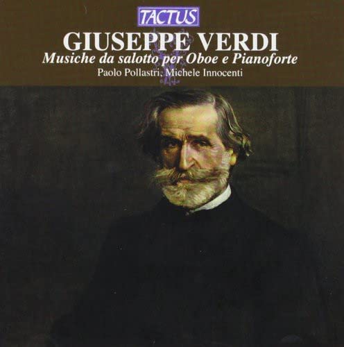 CD cover featuring a portrait of composer Giuseppe Verdi.