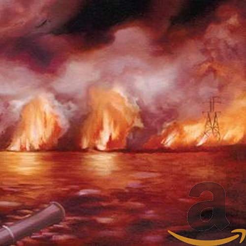 CD cover with a fiery, abstract landscape and a large letter "a".