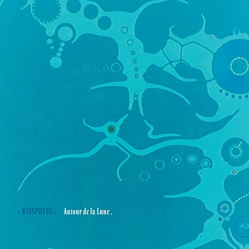 Blue abstract album cover for Biosphere’s “Autour De La Lune” CD.