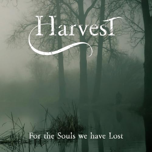 CD cover: "Harvest" with misty forest background and somber title.