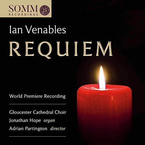 CD cover for Ian Venables’ “Requiem” featuring a burning candle.