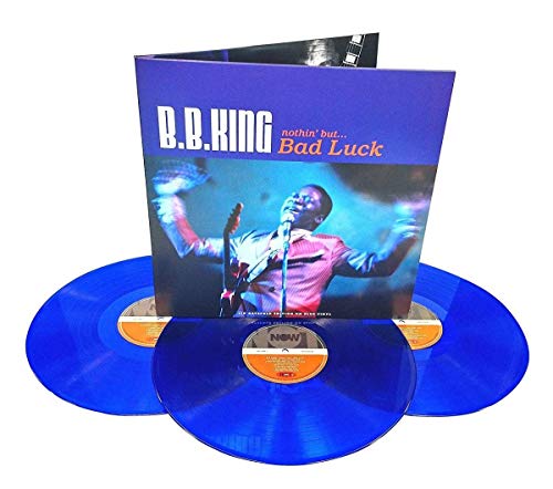 B.B. King’s “Bad Luck” blue vinyl double album with cover art.