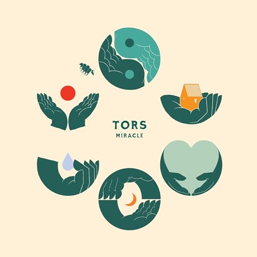 CD cover for Tors’ “Miracle” featuring hands, a heart, and natural motifs.