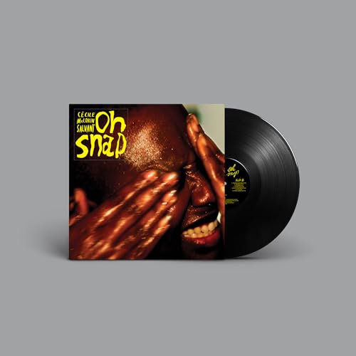 Cécile McLorin Salvant’s “Oh Snap” vinyl record with face artwork.