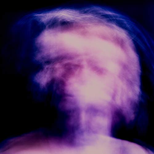 Blurred, abstract portrait in shades of purple and blue, vinyl record cover.
