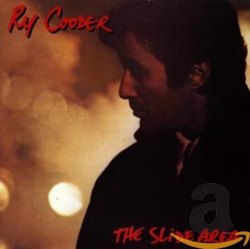 Ry Cooder album cover, a portrait in shadow with red text.