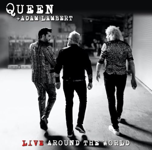 Queen + Adam Lambert album cover, three figures walking away.