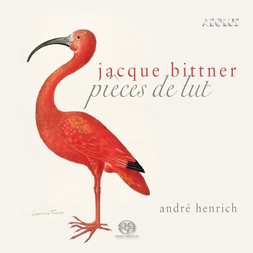 CD cover with a red ibis and text: “Jacque Bittner Pieces de Lut”.