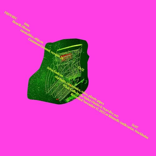 Pink background with a green, wireframe shopping cart graphic and text.