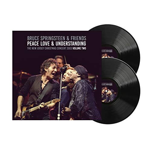 Bruce Springsteen concert vinyl record with two black discs shown.