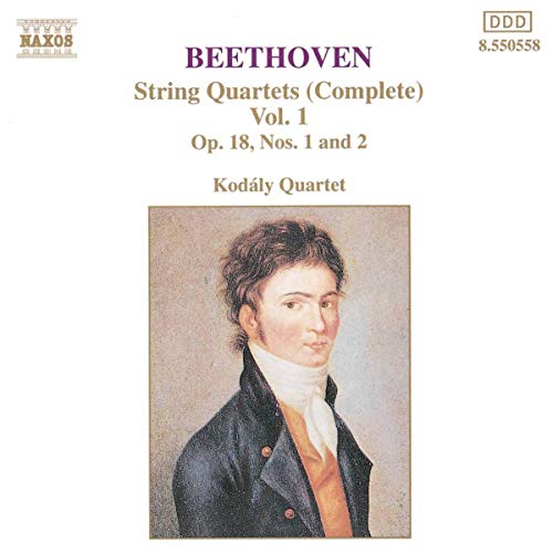 CD cover: Beethoven String Quartets Vol. 1 with portrait of composer.