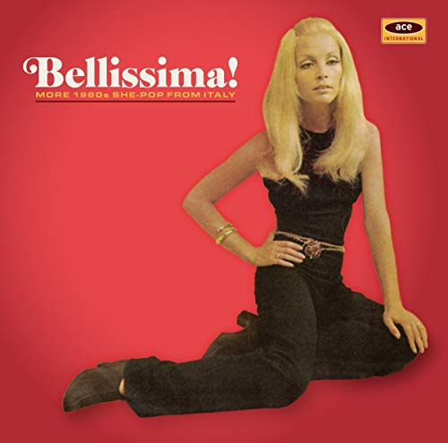 CD cover: blonde woman in black outfit on red background.