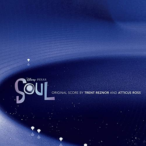 “Soul” soundtrack album cover with blue nebula and white text.