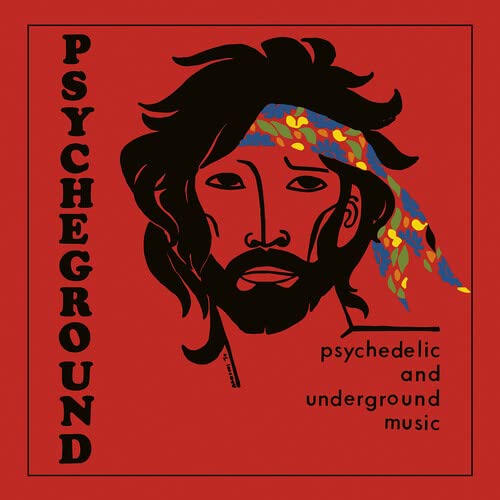 Red album cover with a black and white portrait of a bearded man.