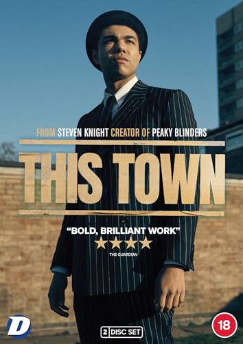 DVD cover for "This Town" featuring a young man in a pinstripe suit.