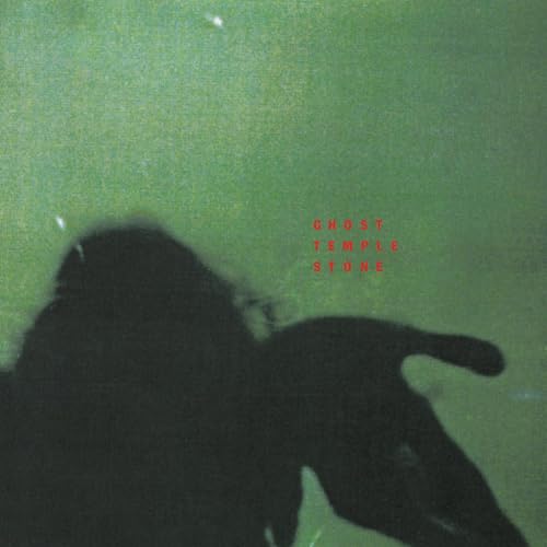 A dark silhouette against a grainy green background with red text reading Ghost Temple Stone.