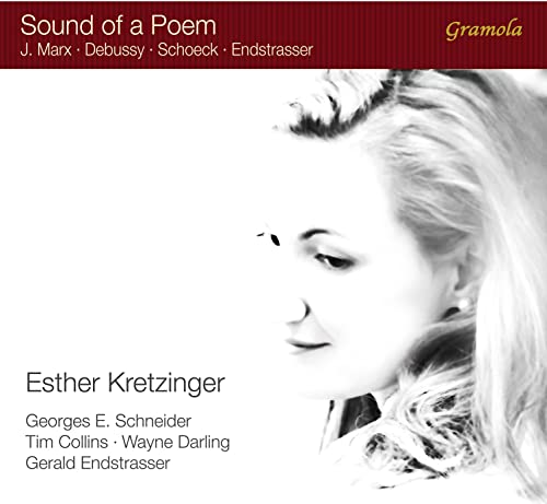 CD cover: black and white portrait of Esther Kretzinger, red background.