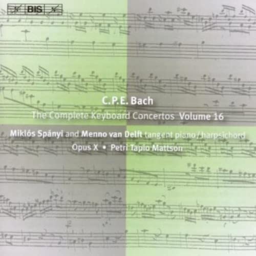CD cover with musical score, text “C.P.E. Bach, Volume 16”, and artist names.