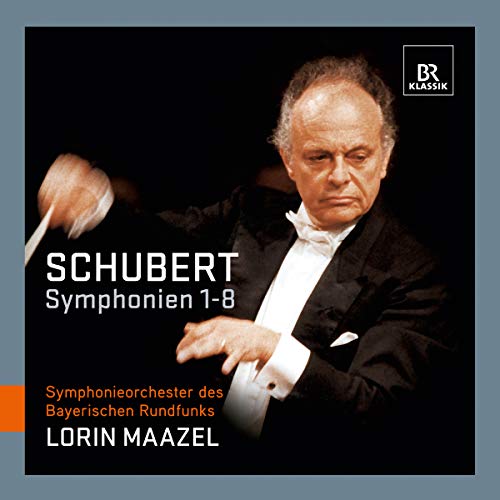 CD cover featuring conductor Lorin Maazel and text "Schubert Symphonien 1-8".