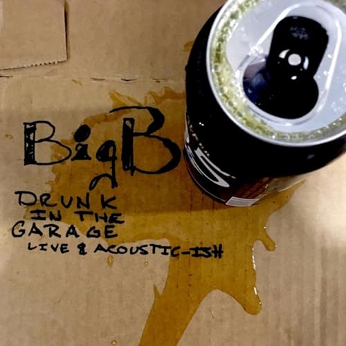 CD cover with handwritten title and spilled drink on cardboard.