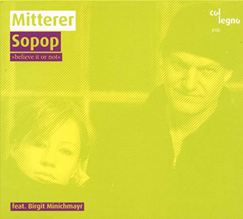 Bright green CD cover featuring a portrait of a woman and text “Sopop”.