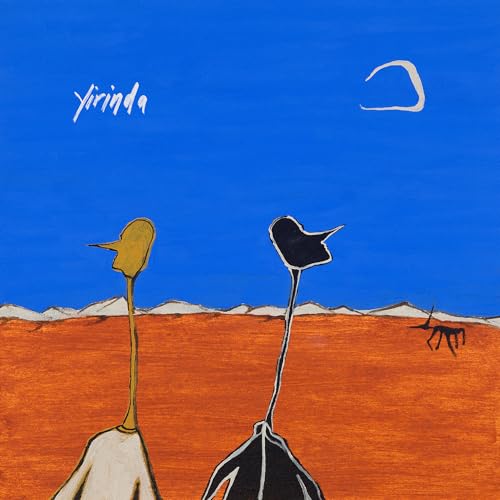 CD cover: blue sky, orange landscape, two bird figures, and a deer.