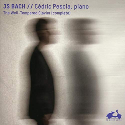 CD cover featuring a blurred silhouette of a man with text by J.S. Bach.