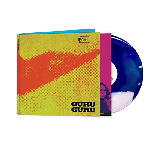 Yellow album cover with “GURU GURU” text and a blue vinyl record.